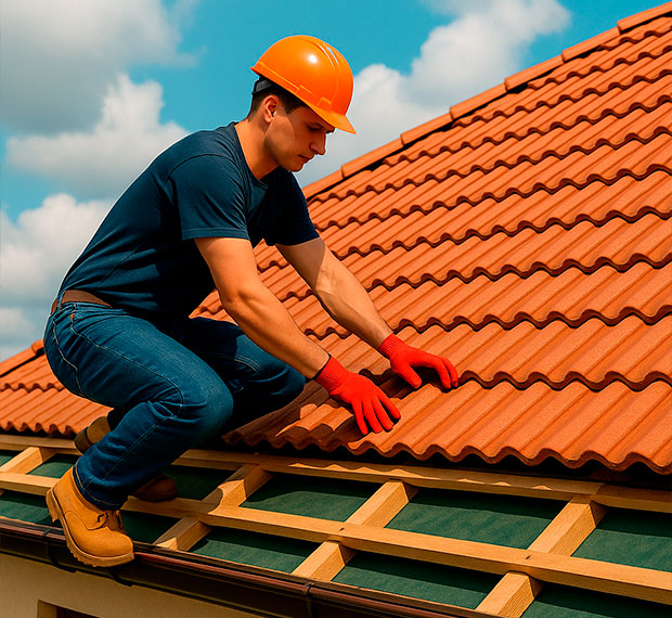 Кровля из цементно-песчаной черепицы в Калининграде