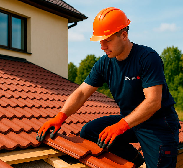 Монтаж кровли из натуральной черепицы в Калининграде