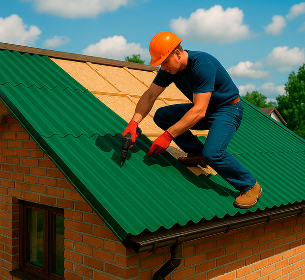 Монтаж кровли из профнастила в Калининграде