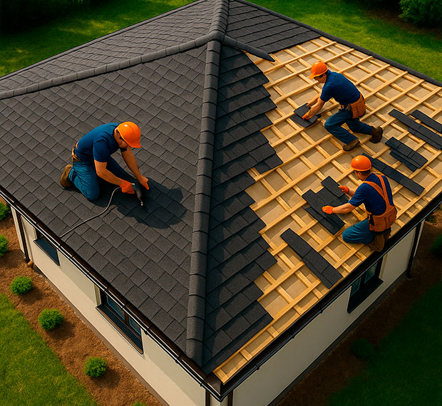 Монтаж четырехскатной крыши в Калининграде