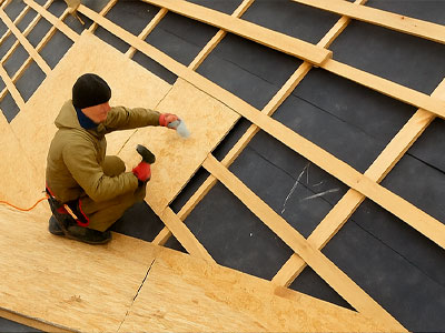 Монтаж обрешетки или настила из ОСВ