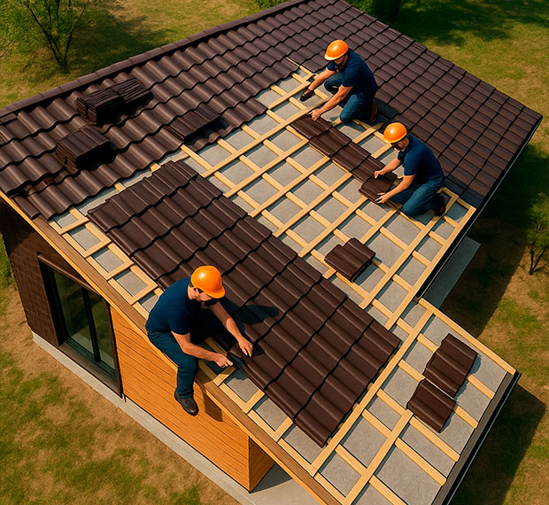 Монтаж 1-скатной крыши в Калининграде